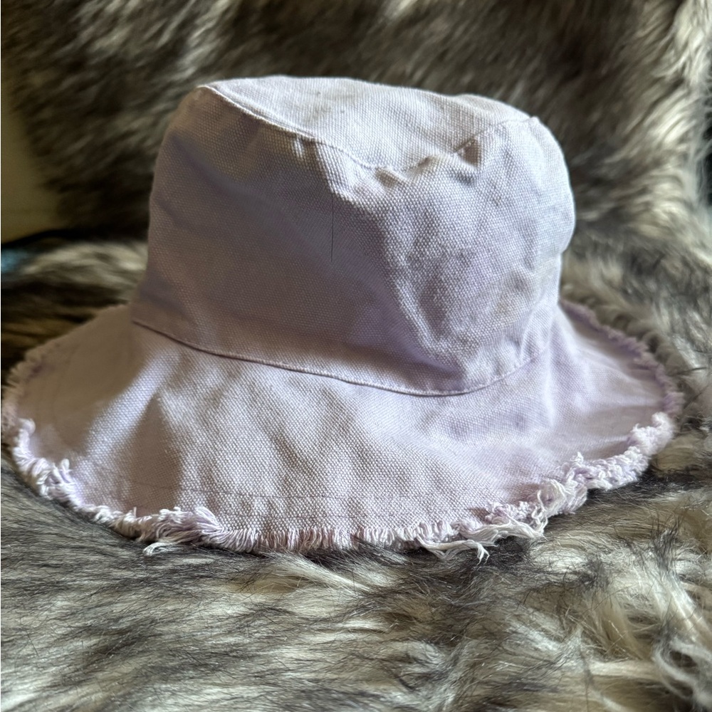 Lavender Frayed Edge Bucket Hat